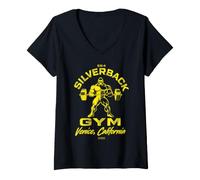 Women's 96.4% Silverback Gym Apparel, Venice Beach Fitness V-Neck T-Shirt