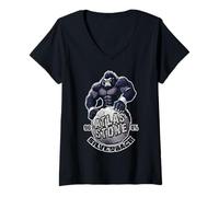 Womens 96.4% Silverback Gym gear, body building, Strongman, Atlas V-Neck T-Shirt