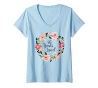 Womens 96 Years Loved Women Men 96 Years Old 96th Birthday V-Neck T-Shirt