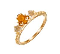 Women's 9K Gold Classic Style Promise Bands 0.3 ct Granat, Size K 1/2