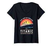 Womens A 1912 Vintage Titanic Voyage Ship Cruise Gift for Son V-Neck T-Shirt