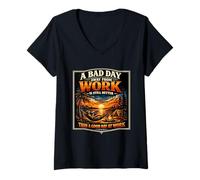 Women's A Bad Day Away from Work Funny Quote V-Neck T-Shirt