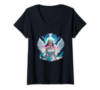Womens A beautiful Angel in heavenly spheres 1 - Fan Fun V-Neck T-Shirt