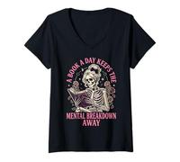 Women's A Book A Day Keeps The Mental Breakdown Away V-Neck T-Shirt