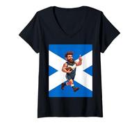 Women's A Cheerful Scottish Rugby Player V-Neck T-Shirt