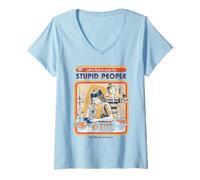 Womens A Cure For Stupid Sarcastic Retro Vintage Funny Adult Humor V-Neck T-Shirt