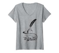 Women's A Day to Write Writing for a Writer or Author V-Neck T-Shirt