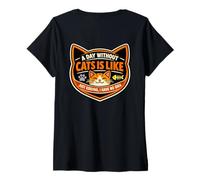 Women's A Day Without Cats is Like Just Kidding I Have No Idea Funny V-Neck T-Shirt
