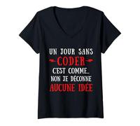 Women's A Day Without Coding is Like No.. No Idea V-Neck T-Shirt