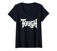 Womens A Design That says Tough in Gothic Font for Gen X Warriors V-Neck T-Shirt