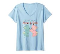 Womens A Fairy Tale of Love & Hate (Funny Cute Bear Graphic) V-Neck T-Shirt