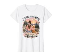 Women's A Girl and Her Dog A Bond that Can't Be Broken Dog Mom Value Graphic T-Shirt