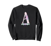 WOMENS 'A' INITIAL LETTER AND PINK GINGHAM FLORALGRN RIBBON Sweatshirt