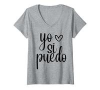 Womens A La Chingada Yo Si Puedo Latina Girl Power Chingona Latinx V-Neck T-Shirt