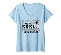 Womens A Life Without a Donkey is Possible but Pointless Donkey V-Neck T-Shirt