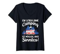 Women's A Life Without Camping is Possible but Meaningless V-Neck T-Shirt