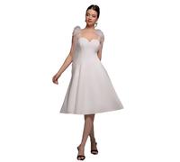 Women's A-line dress Goddiva Bella Midi Blanc 38