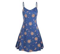 Women's A Line Dresses UK Sale Summer Casual Beach Sundress Sleeveless Tunic Mini Dresses Ladies Short Boho Dress