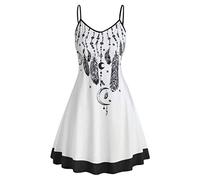 Women's A Line Dresses UK Sale Summer Casual Beach Sundress Sleeveless Tunic Mini Dresses Ladies Short Boho Dress