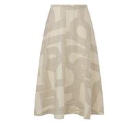 Women's A-Line Midi Skirt in Mixed Linen with Side Pockets COMMA Blanc 46