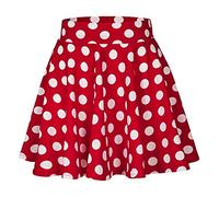 Women's A Line Skirt for UK Short Skirts for UK Summer Red Polka Dot Skirts Plus Size ShortSkirts Ruffleskirt Mini Pleated Skater Skirt Frilly Miniskirt Summer Clothes