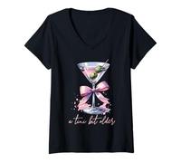 Womens A Little Bit Older Funny Saying Martini Drink Birthday V-Neck T-Shirt