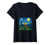 Womens A Little Prince Looking at The Stars V-Neck T-Shirt