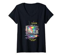 Women's A Look into The Future Cyber TV SciFi Design V-Neck T-Shirt