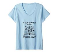 Womens A New Chapter Begins Minimalist Positive Message V-Neck T-Shirt