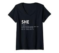 Womens A Phenomenal Woman Who Can Do All Things Phenomenal Woman V-Neck T-Shirt