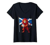 Women's A Powerful Scottish Lion Rampant V-Neck T-Shirt