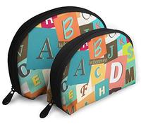 Womens A Retro Template with Strong Words Travel Cosmetic Bags Waterproof 2PC Makeup Clutch Pouch Cosmetic and Toiletries Organizer Bag Portable Travel Toiletry Pouch Girls