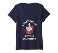 Women's A Silly Goose in This Economy? V-Neck T-Shirt