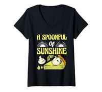 Womens A Spoonful of Sunshine Funny Key Lime Pie Quote V-Neck T-Shirt