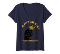 Womens A Thinker Has a Heavy Head That Wears the Crown V-Neck T-Shirt