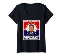 Womens A Time for Greatness John F. Kennedy for President JFK V-Neck T-Shirt