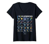 Women's A to Z Astrophysics Space Science Concepts Study Chart V-Neck T-Shirt