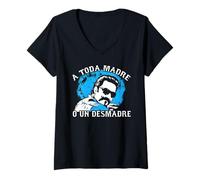 Womens A Toda Madre O Un Desmadre Chicanos Mexican Pride Mexico V-Neck T-Shirt
