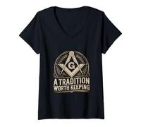 Women's A Tradition Worth Keeping Freemason V-Neck T-Shirt