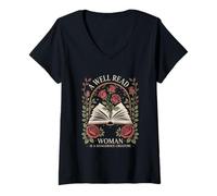 Womens A Well-Read Woman Is A Dangerous Creature: Feminist V-Neck T-Shirt