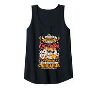 Womens A Woman Cannot Survive on Coffee Alone She Needs a Chihuahua Tank Top