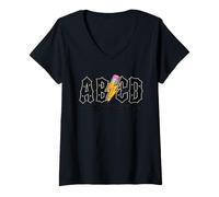 Women's ABCD Back to School ABCD V-Neck T-Shirt