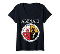 Womens Abenaki Tribe Native American Medicine Wheel V-Neck T-Shirt