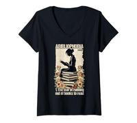 Women's Abibliophobia Definition Book Lover Humor V-Neck T-Shirt
