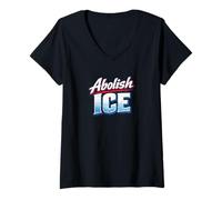Women's Abolish ICE Protest Statement Bold Activist Design V-Neck T-Shirt