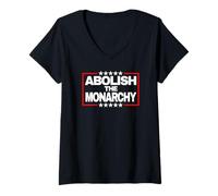 Womens Abolish The Monarchy Bold Stars Statement V-Neck T-Shirt