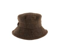 Women's Abraham Moon Herringbone Tweed Bucket Hat - CHOCOLATE / ONE