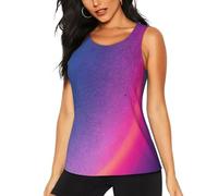 Women's Abstract Geometric Print Quick Drying Fitness Tank Top,Breathable Sleeveless Workout Vest Black