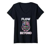 Womens Abstract Owl Unique Artistic Expression Creative Minds V-Neck T-Shirt