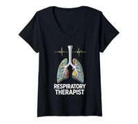 Women's Abstract RT Respiratory Therapist V-Neck T-Shirt